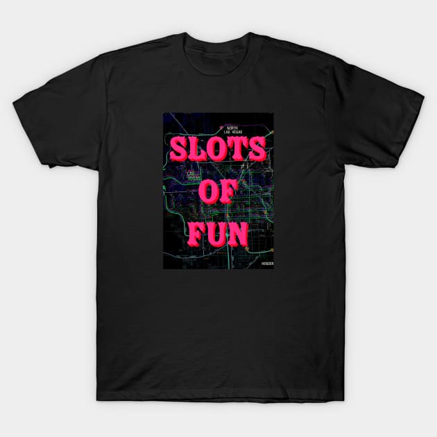 Slots Of Fun Vegas Map Artwork by Pengellyart T-Shirt by PengellyArt